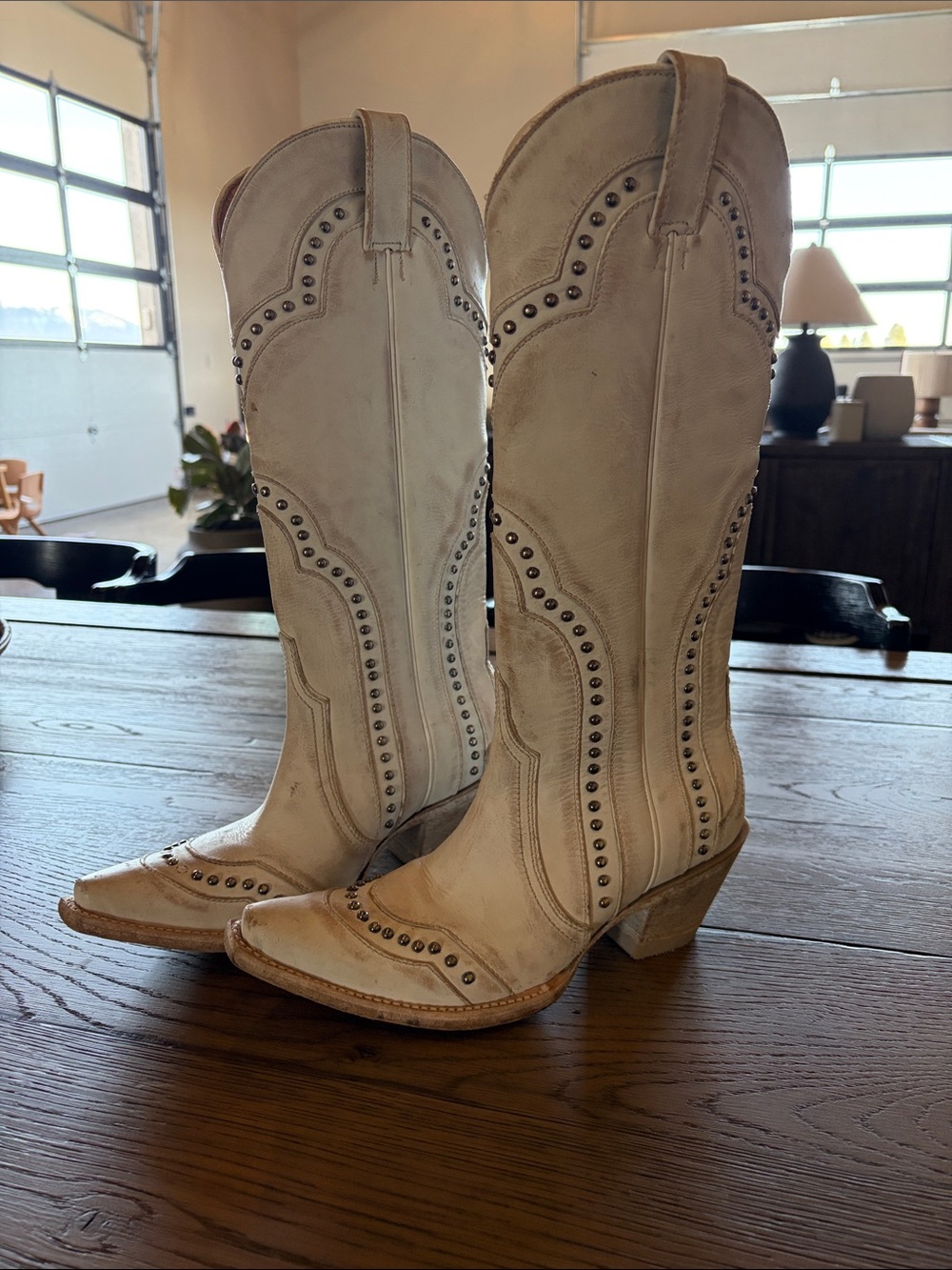 Idyllwind Cream Over-the-Knee Studded Western Boots